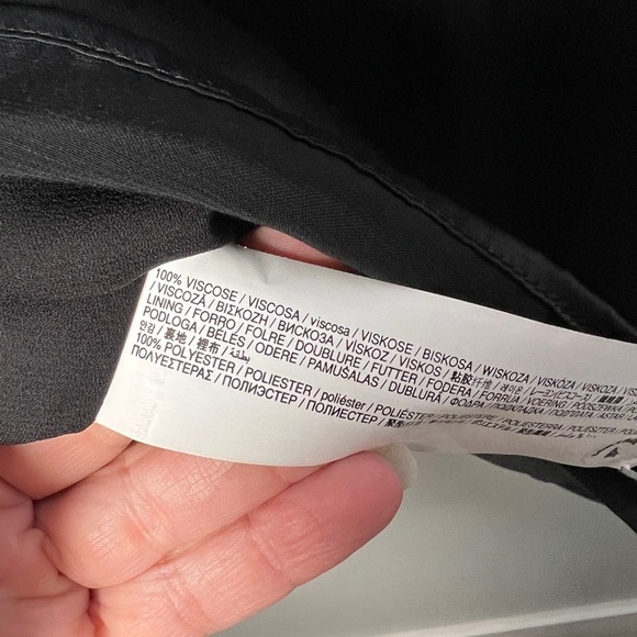 MANGO Black Satin Button Down Shirt Dress Flared Sleeves - Picture 6 of 8